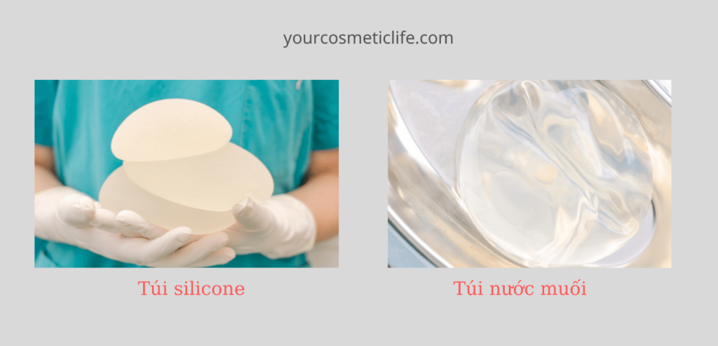 Có 2 loại túi nâng ngực là túi silicon và túi nước muối. Trong đó túi silicon được ưa chuộng hơn vì tính mềm mại và tự nhiên.