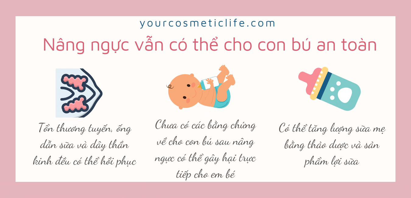 Nâng ngực vẫn có thể cho con bú an toàn
